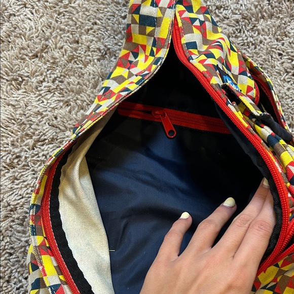 Kavu Sling Bag - Red, Yellow, Black Geometric - Picture 2 of 3